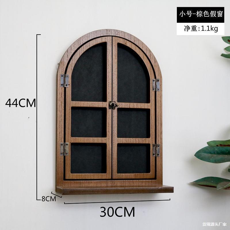Wall Fake Window Set Props Blackboard Wall Shelf Window Frame Store Message Board Garden Decorations
