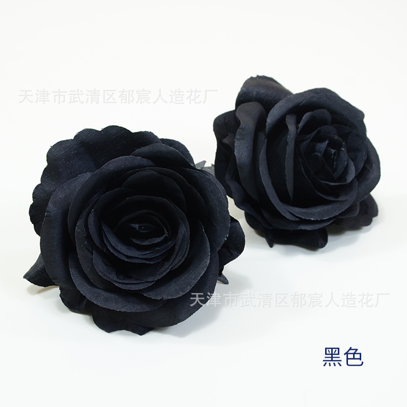 ローズ造花ハイエンドブルーフラワー結婚式の装飾偽花芯ローズヘッドローズフラワー卸売|undefined