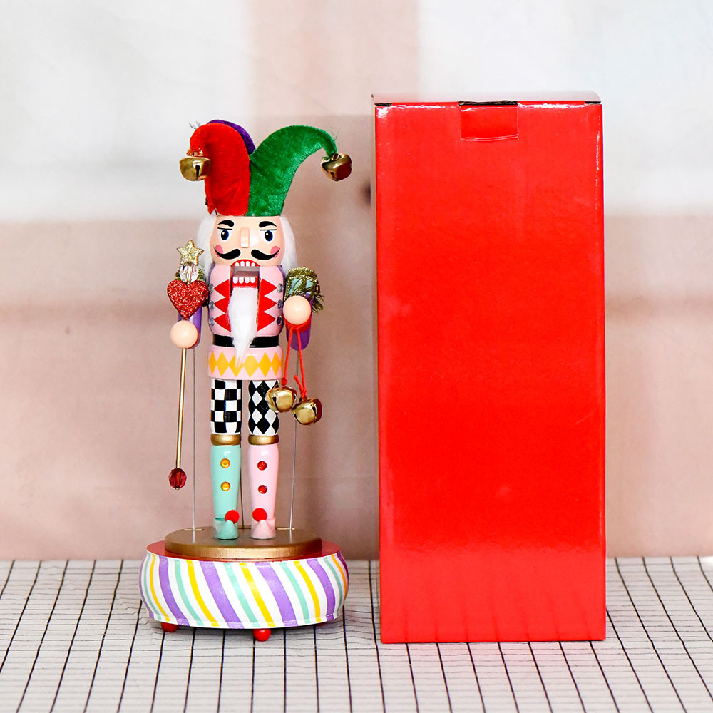 Navidad regalos navideños cascanueces caja de música giratoria clown campana de circo atmósfera