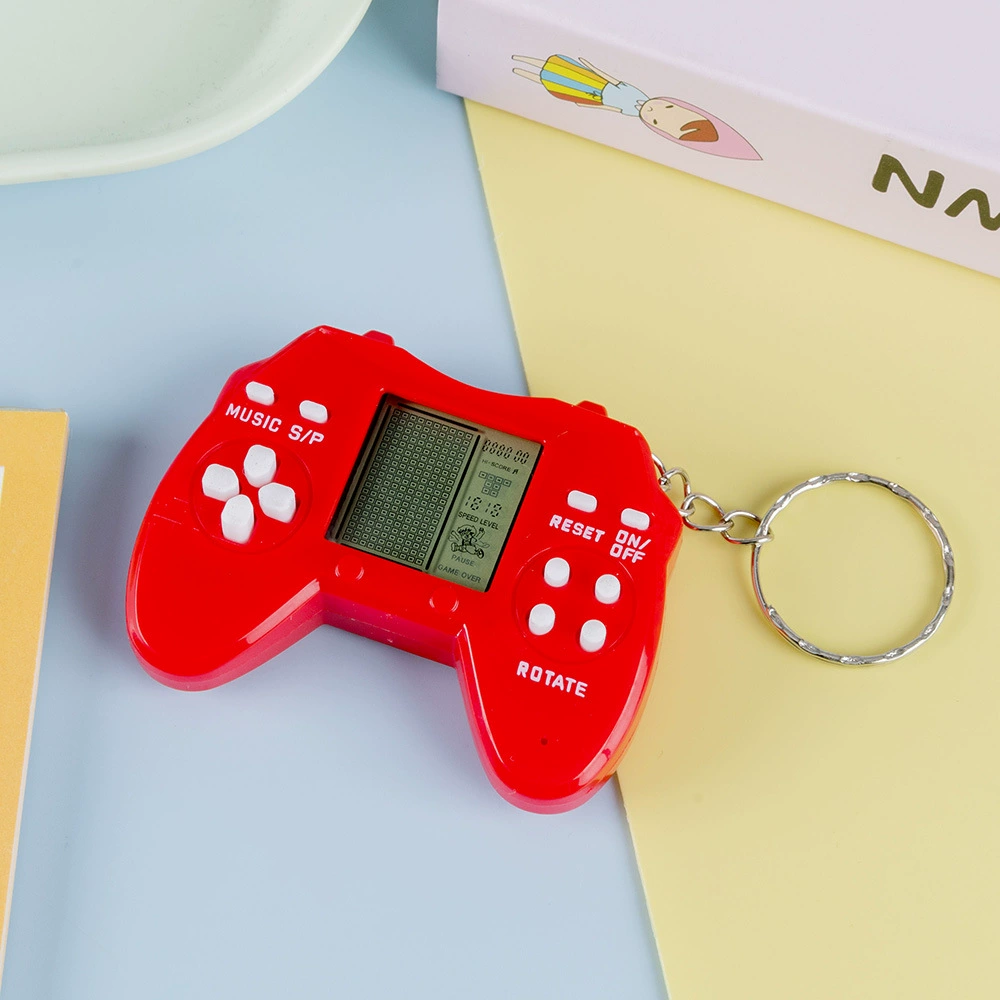 Mini Game Console Keychain, Tetris Handheld, Transparent/macarons, 26 Modes, 6.2×5×1.7 cm