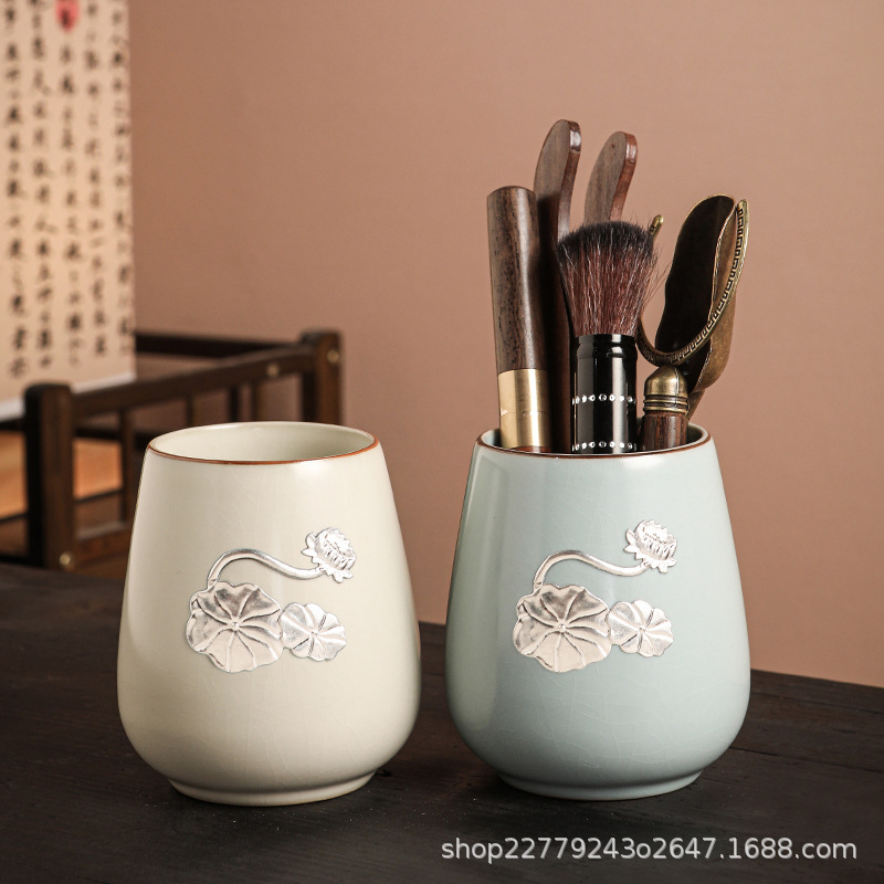 汝窑茶道六君子套装功夫茶具配件茶夹养壶茶刀笔茶筒高档茶艺工具