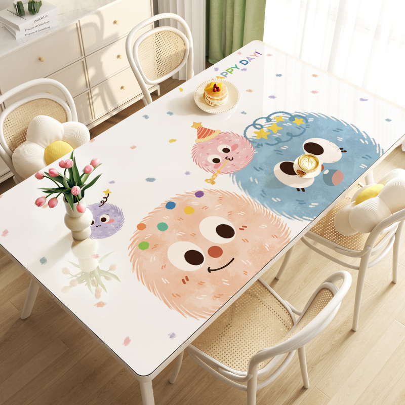 Tapallas de mesa impermeables a prueba de agua a prueba de aceite sin lavado a prueba de quemaduras almohadilla de mesa de vidrio suave sensación de lujo ligera tapallas de mesa de té almohadilla de mesa