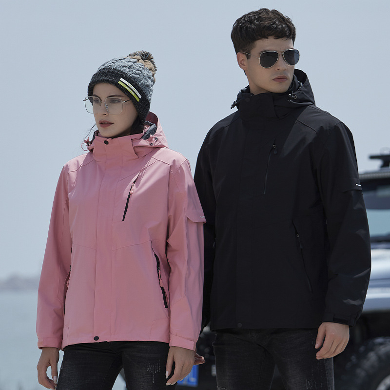 Outdoor Velvet Warm Removable Polar Fleece Liner Three-In-One Jacket for Men and Women Corporate Group Uniforms