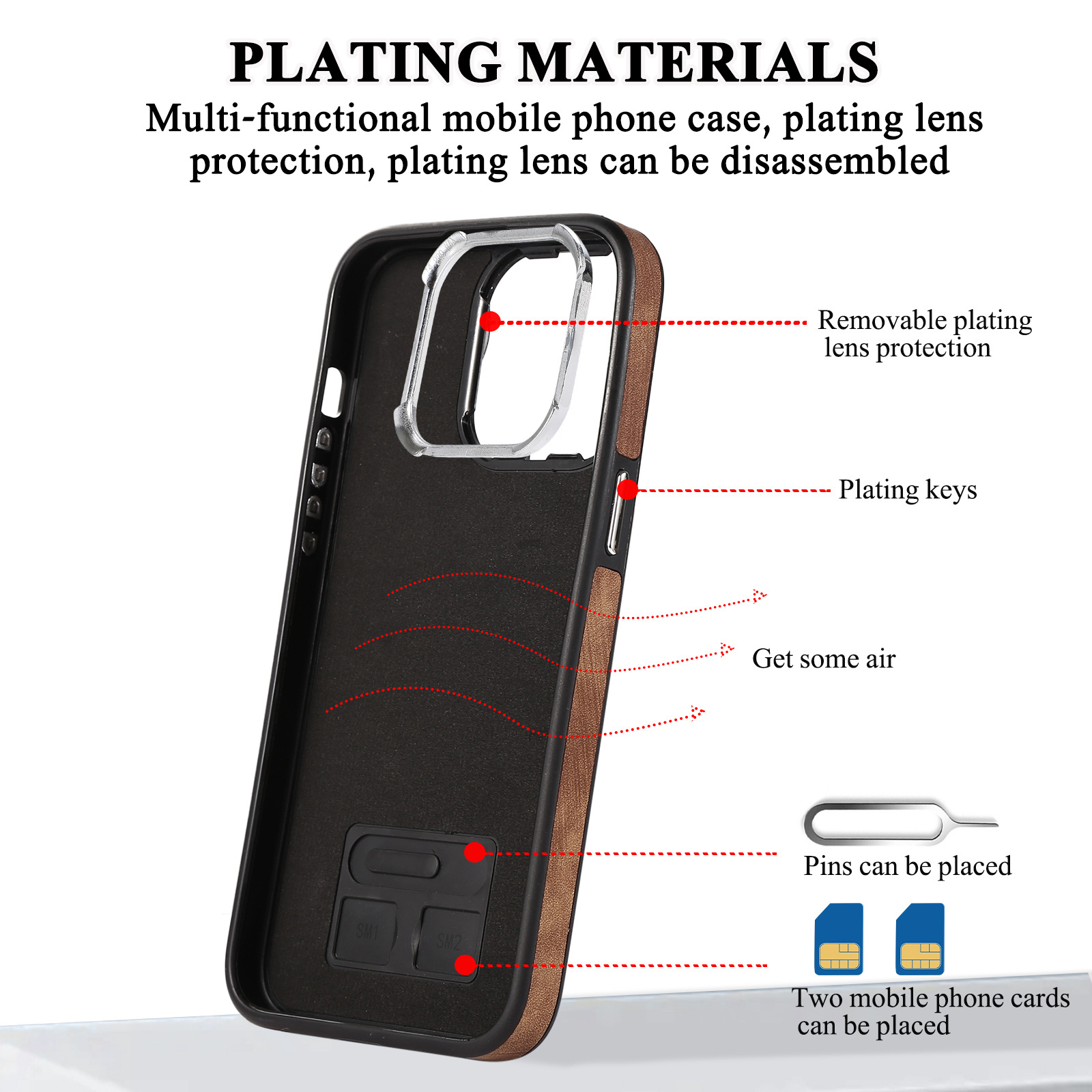 Coque téléphone avec anneau de support et fermeture éclair iphone_voghion.com