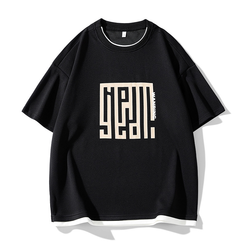 plus size Loose Short-sleeved T-shirt Men's Summer Thin Half-sleeved T-shirt Plus-sized Fatty Ice Silk Base Shirt