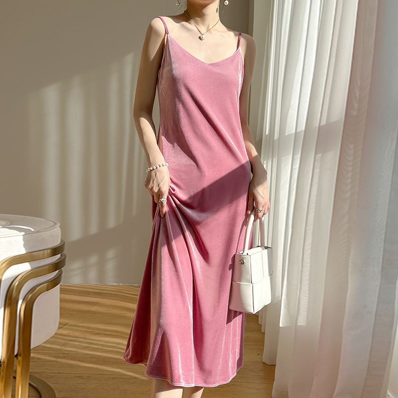 Velvet long summer elegant dress