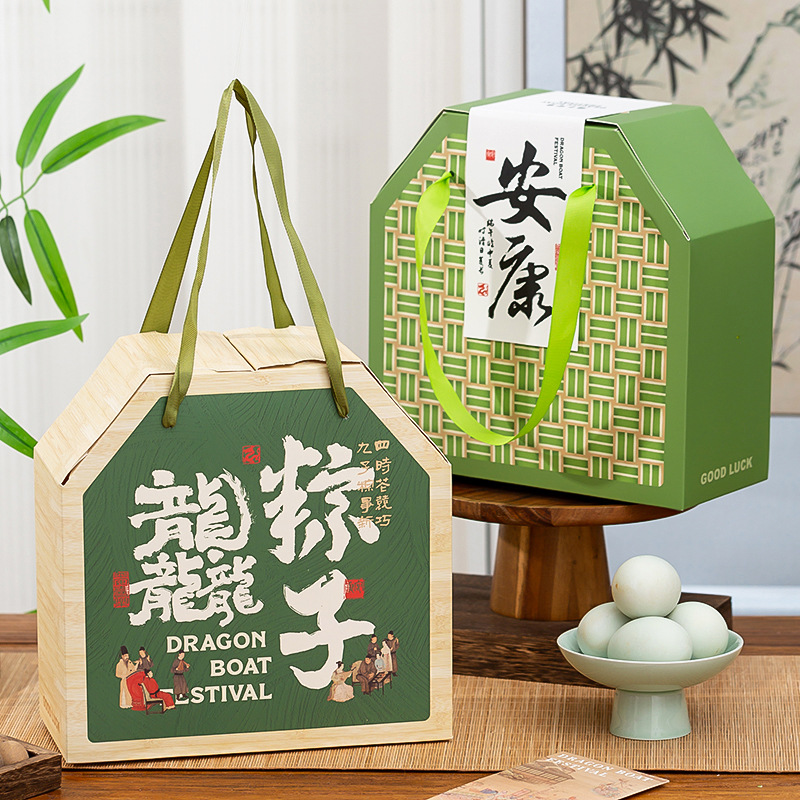 2024 Dragon Boat Festival Zongzi Corrugated Packaging Box High-end Duck Egg Local Specialty Gift Empty Box Octagonal Thick