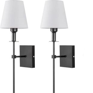 Cross-Border New Indoor Wall Lamp Bedroom Bedside Reading Lamp Hotel Wall Lamp American Simple Cloth Cover Wall Lamp Aisle Lamp