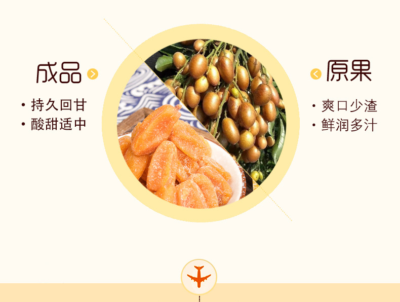 Bamboo Salt Wampee Dried Fruit Snack Huang Pi Gan Ready to Eat 150g Jar key features