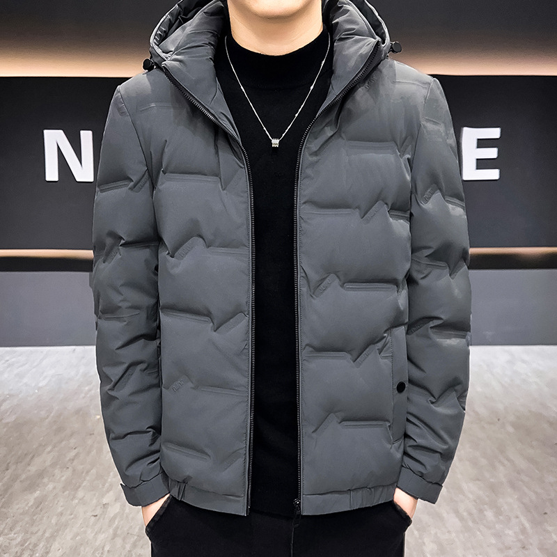 Chaqueta de pluma transfronteriza para hombres con capuzas de invierno más gruesas y cálidas nuevas chaquetas de moda para hombres casuales versátiles chaquetas de ropa de hombre image 4