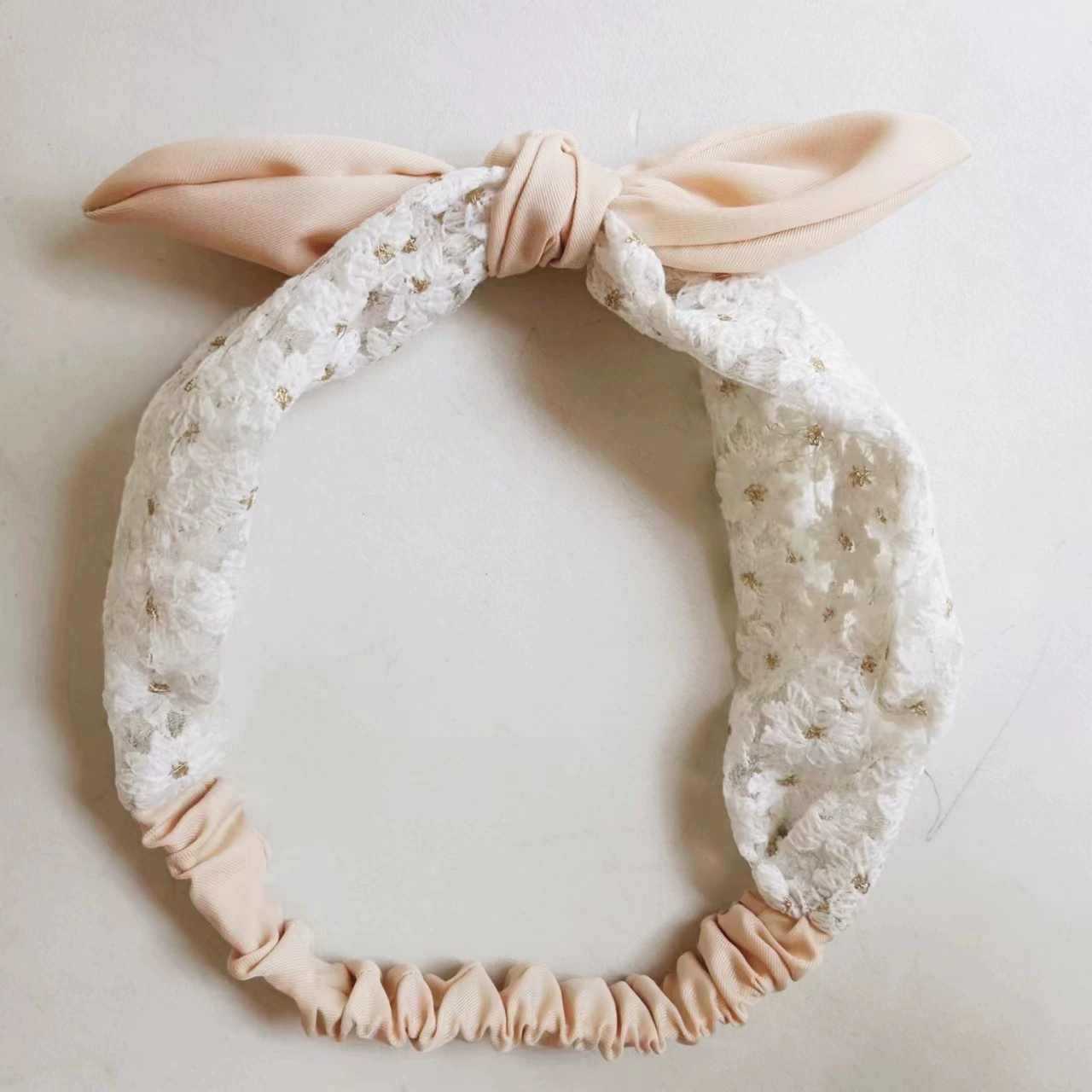 Прозрачная ткань с бантом, ободок, цветочный