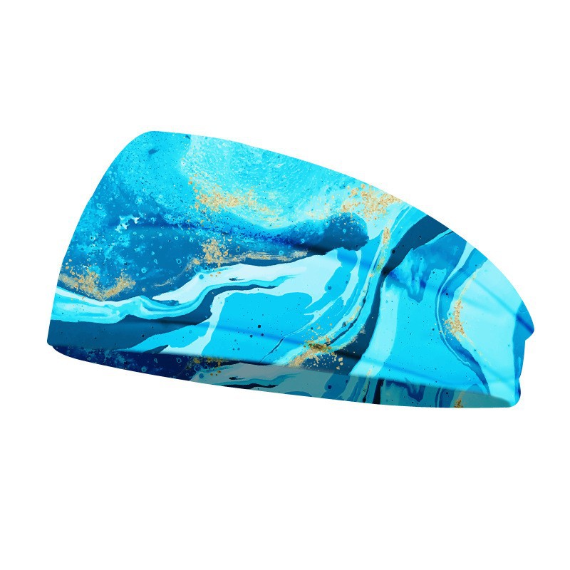 Nueva moda impresa elástica absorción de sudor turbante de cabello de yoga deportes para hombres y mujeres amplio borde tocado fuente fábrica al por mayor