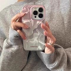 韩系高级感渐变银粉手机壳适用iphone16promax苹果少女手机保护套