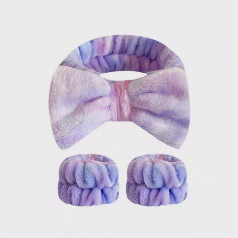 Europa y los Estados Unidos tiñidos transfronterizos fabricantes de correa de cabello de arco directamente para mujeres lavar la cara SPA correa de cabello de franela correa de cabello