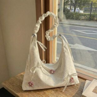 Fresh shoulder bag with bow, one-shoulder bag