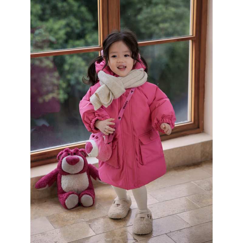 Winter long down jacket with down girl's