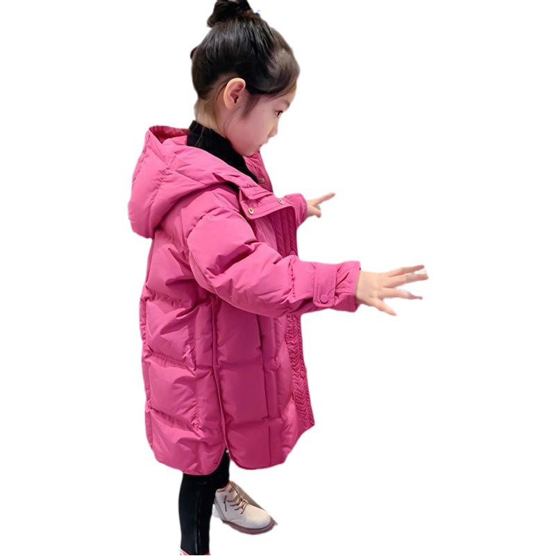 Chaqueta acolchada de algodón para niñas de invierno Chaqueta acolchada larga chaqueta acolchada de algodón 2024 Chaqueta acolchada de algodón con capucha para niños de niñas nuevas