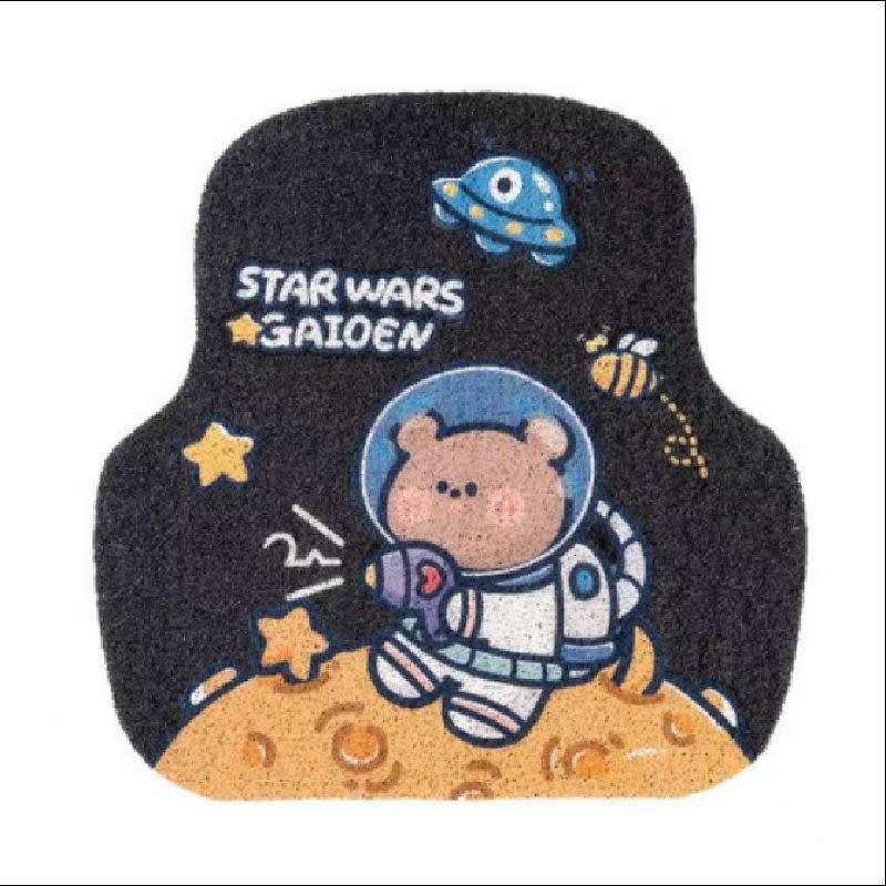 Universal Car Floor Mat Cartoon Cute Driver's Small Mat Single Piece Car Interior Anti-Dirt Dust Removal Mat