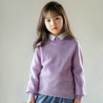 100%全羊毛衫男女童半高领简约毛衣套头宝宝儿童中大童打底衫长袖