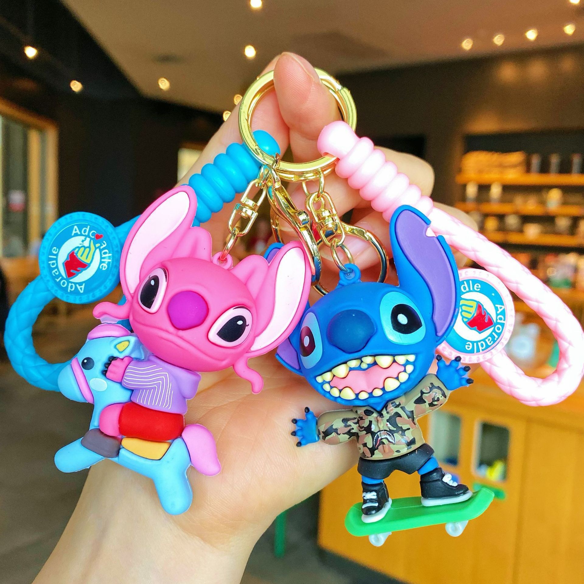 Dress Stitch Keychain Trendy Cool Stitch Doll Couple Pendant Bag Key Ring Small Gift Wholesale