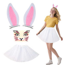 万圣节小女孩卡通装扮聚会派对cosplay小白兔耳朵发夹头饰兔发卡