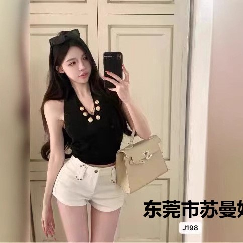 Sexy elastic knitted design tank top