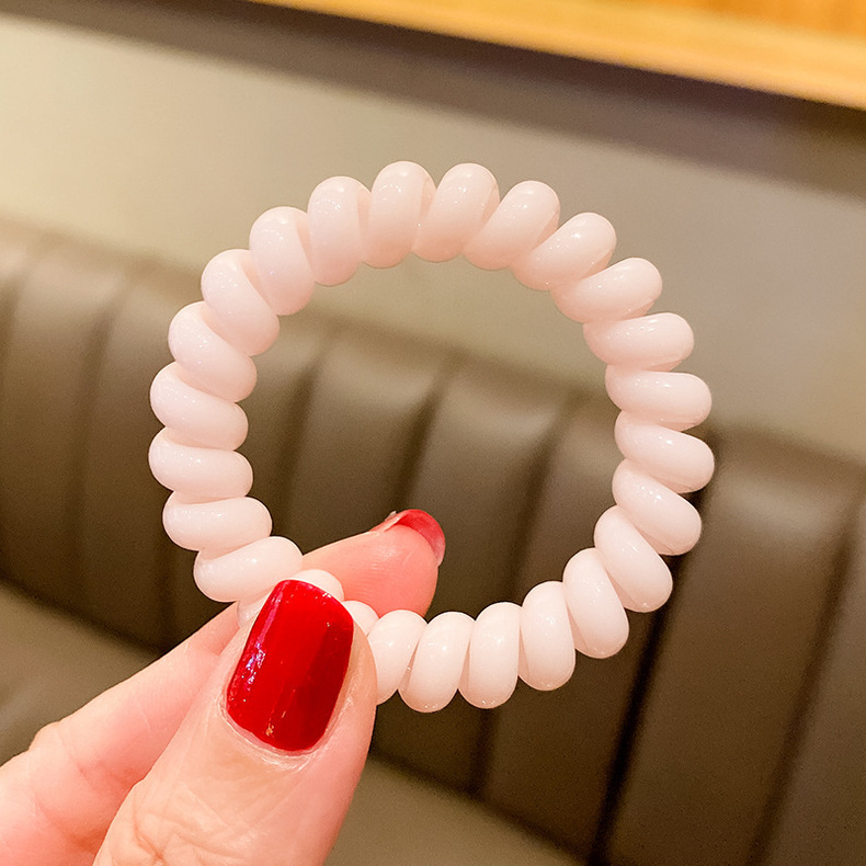 Boucle de ligne téléphonique de couleur bonbon, cheveux attachés de fille douce, bandeau en caoutchouc, cheveux en corde coréens simples et sans trace_voghion.com