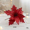 Cross -border hot Christmas flower golden simulation Christmas flower Christmas tree decorative flower 20cm sequin pinks Christmas flower