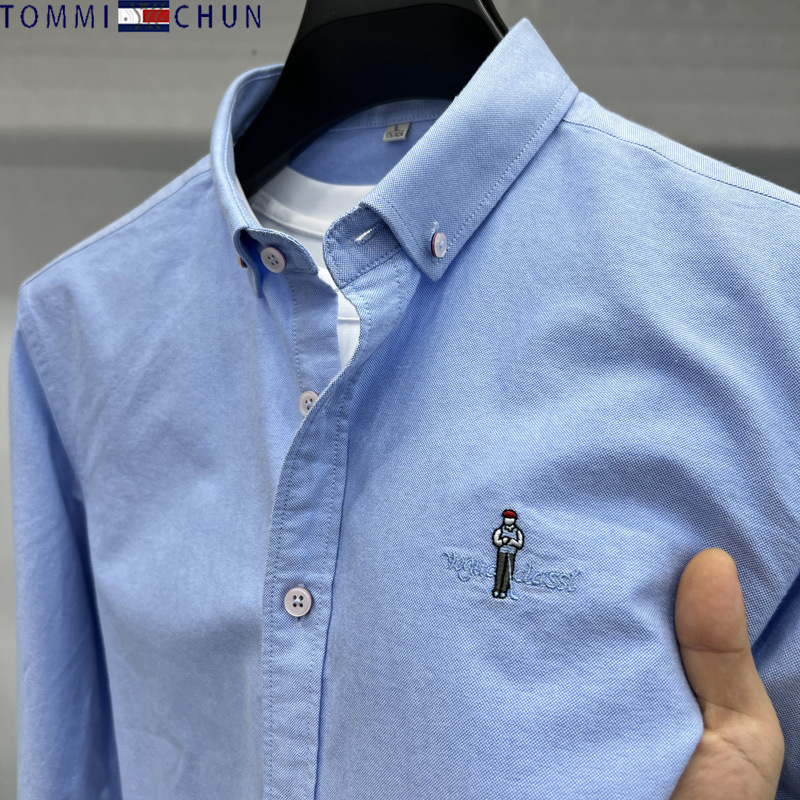 Tommy Long Sleeve Shirt Men's 2025 Spring and Autumn New Fashion Business Casual Oxford Spinning Shirt Jacket Tommy Long Sleeve Shirt Men's 2025 Spring and Autumn New Fashion Business Casual Oxford Spinning Shirt Jacket