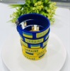 Ukrainian Ukraine national flag pattern football line bracelet yellow -blue two -color weaving C -type bracelet factory direct sales