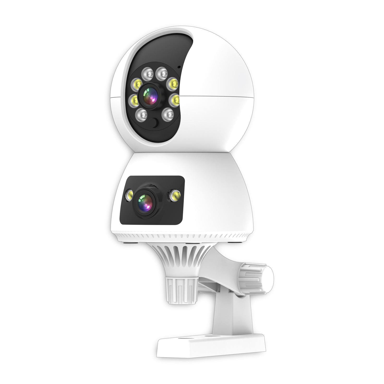 Cámara de vigilancia PTZ inalámbrica con doble lente y doble pantalla, modelo superventas de fábrica, para interiores y exteriores, con enlace de baliza y bola.