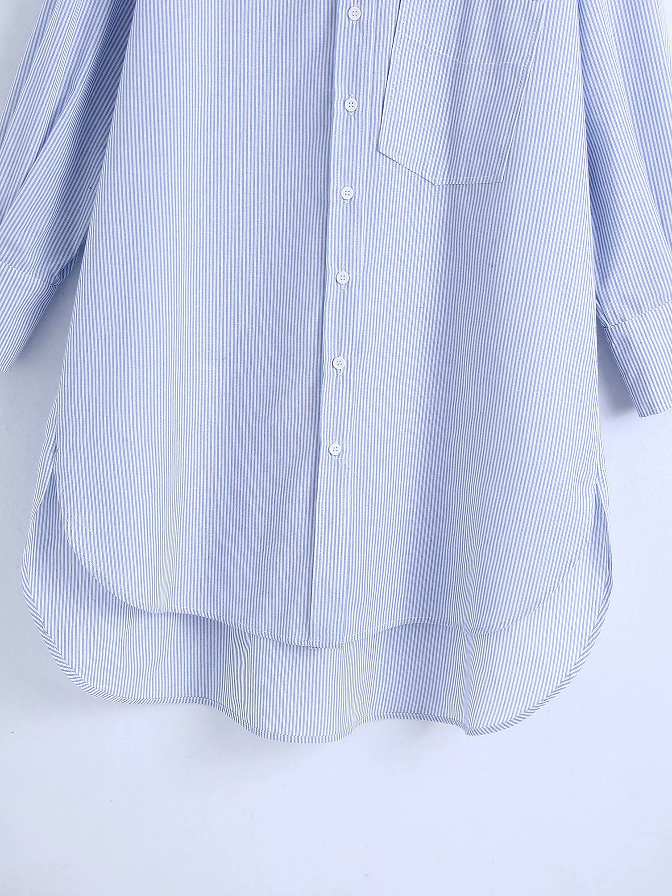 loose striped mid-length shirt  NSAM22485