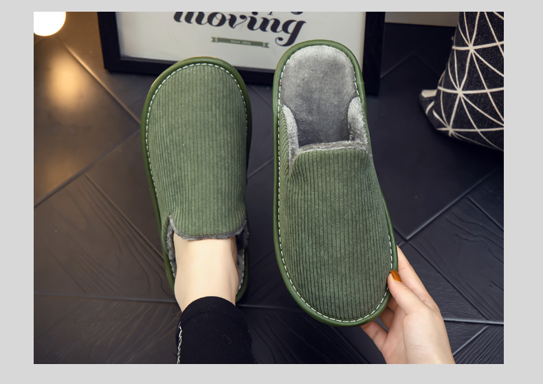 Unisex Basic Solid Color Round Toe Cotton Slippers display picture 3