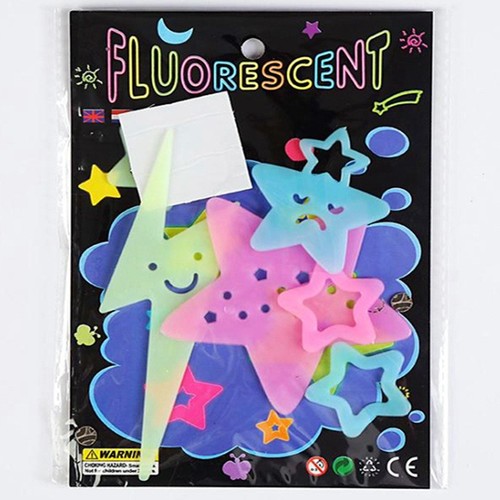 Colorful stars and moon luminous stickers Luminous wall decorations cross-border supply fluorescent window stickers universe starry sky refrigerator stickers