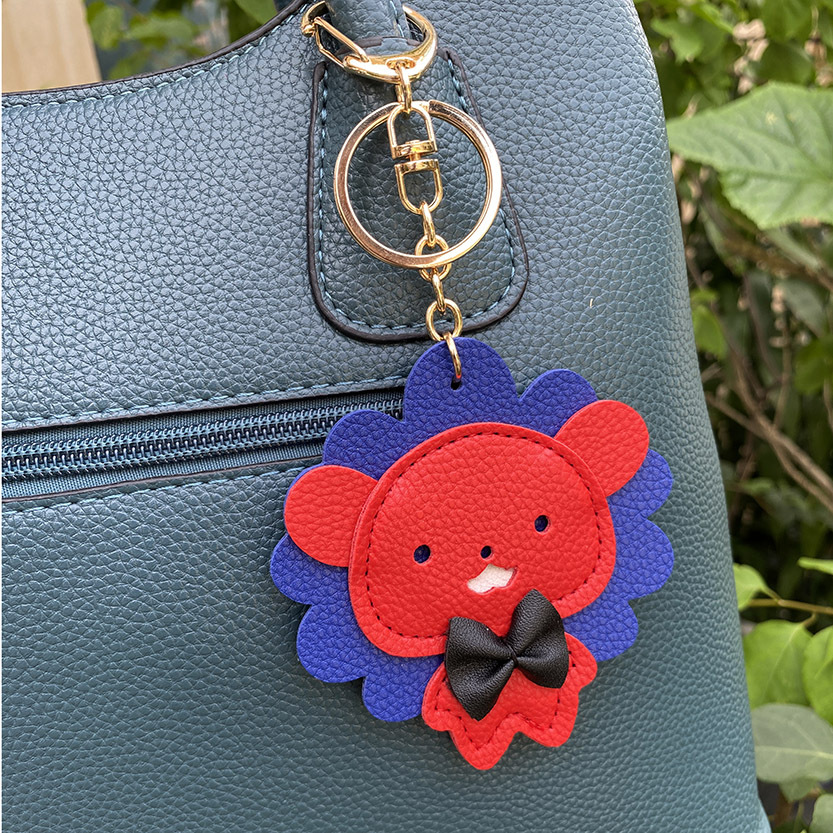 Nouveau porte-clés INS Lion Petit Ours Accessoires de sac Tête d'animal Pendentif de sac à dos en cuir_voghion.com