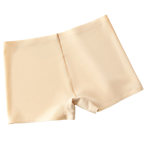 Invisible seamless ice silk one-piece breathable mid-rise pure cotton gusseted large size women's flat-bottomed underwear women's safety pants