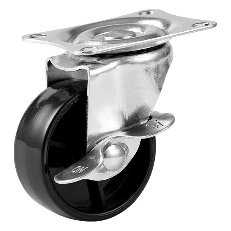 Черный PP универсальный ролик 1 дюйм 1,25 дюйма 1,5 дюйма 2 дюйма колеса черный шкив тормоз рама из нержавеющей стали цветочный горшок