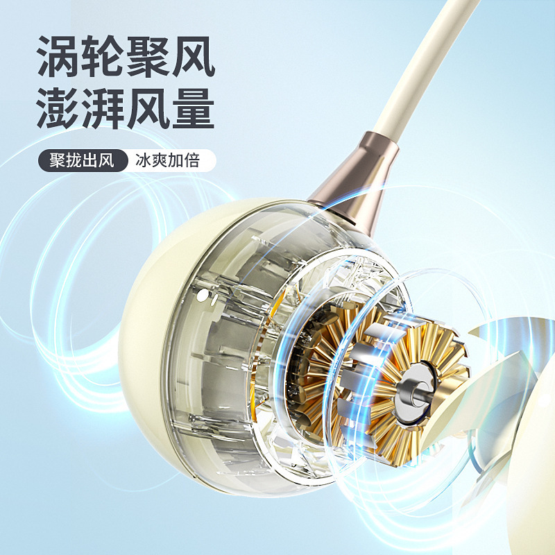 新しい吊り首ファン漫画 USB 充電式アウトドアスポーツ怠惰なライトサウンド小型ファンポータブル屋外ギフト|undefined
