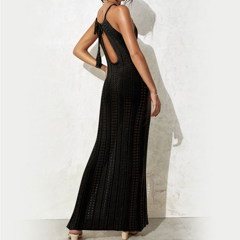 Women'S Gender Hollow Out, Backless Design Elegant Style Women's Elegant Solid Color Hollow Out Backless 1 Piece Cover Ups
