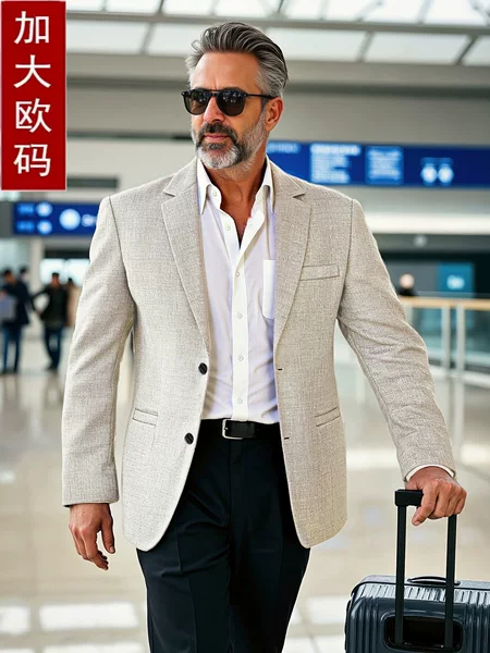 [in Stock] 2026 Slim Fit Fashionable Casual Dad Style Solid Color Classic Versatile Spring and Autumn Thin Suit Jacket