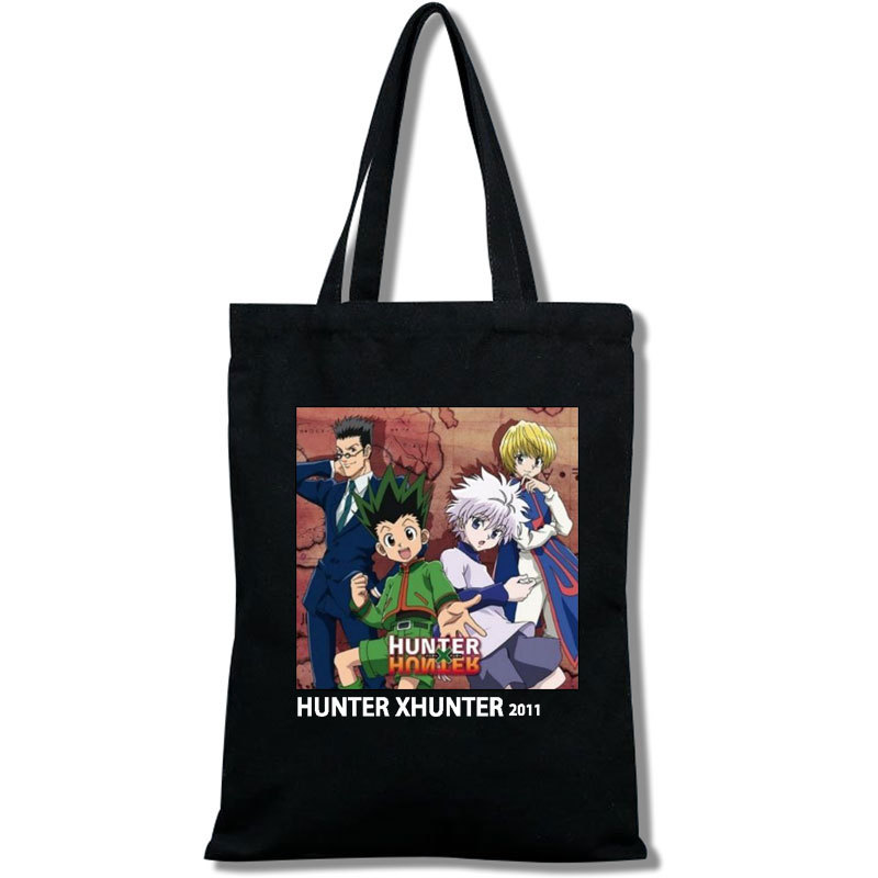 动漫DIY帆布单肩包HUNTER×HUNTER女学生可爱创意白色斜挎包帆布