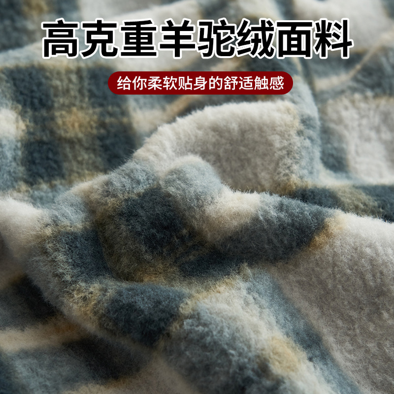 Invierno cálido alpaca espesa leche de lana de cuatro piezas sábanas de lana de coral cubierta cubierta cubierta de cama de tres piezas