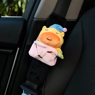 Seat belt shoulder pad Car Accessories Seatbelt Protector - sleeping-capybara-lulu-shoulder-cover-single-genuine-doll-hand-stitched-style-no-specifications