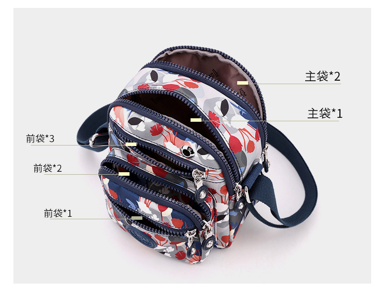 New Oxford Fabric Women's Mini Casual Crossbody Phone Bag Fashion Nylon Bag Single Shoulder Adjustable Waterproof Canvas Bag