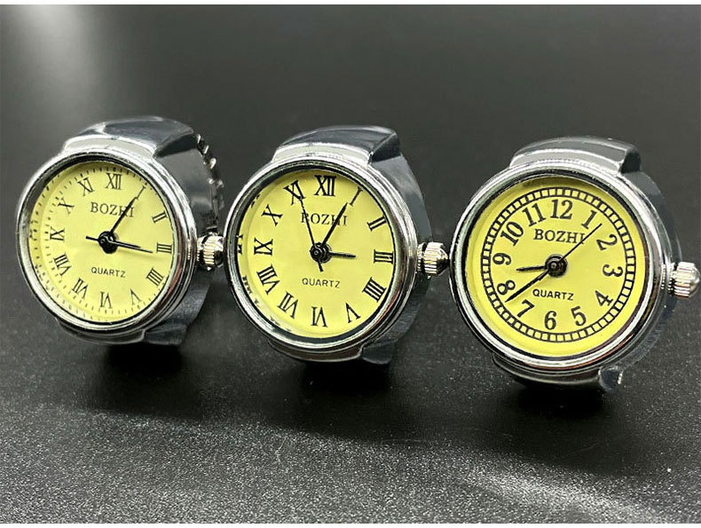 25g Weight Quartz Glass Mirror Material Stainless Steel Strap Material Watch Rings Classification Retro Round Quartz Watch Rings