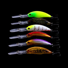 Submersible Lure with Floating Long Tongue, Deep Diving Minnow Roadrunner, Built-in Buzzer Noise Attractant for Freshwater Sea Fishing, Largemouth Bass, Spotted Mouth Bass, Artificial Lure