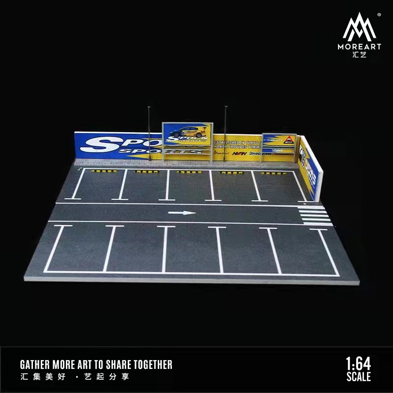 Estacionamiento modelo escena 1:64 simulación de aleación modelo de coche de juguete de almacenamiento de coches pantalla de luz decoración regalo