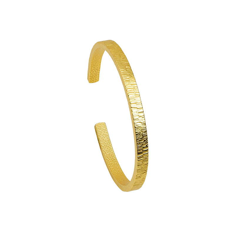 Pulsera de oro de arena antigua de Vietnam, herencia de la marea nacional, patrón de árbol grabado, pulsera de círculo simple femenina, joyería que no se desvanece durante mucho tiempo