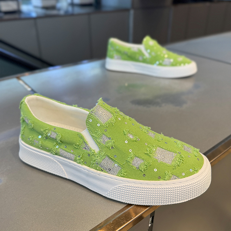 2025 verano nuevos zapatos casuales de hombre, zapatos de lona de un solo pie, zapatos deportivos de suela gruesa para hombres