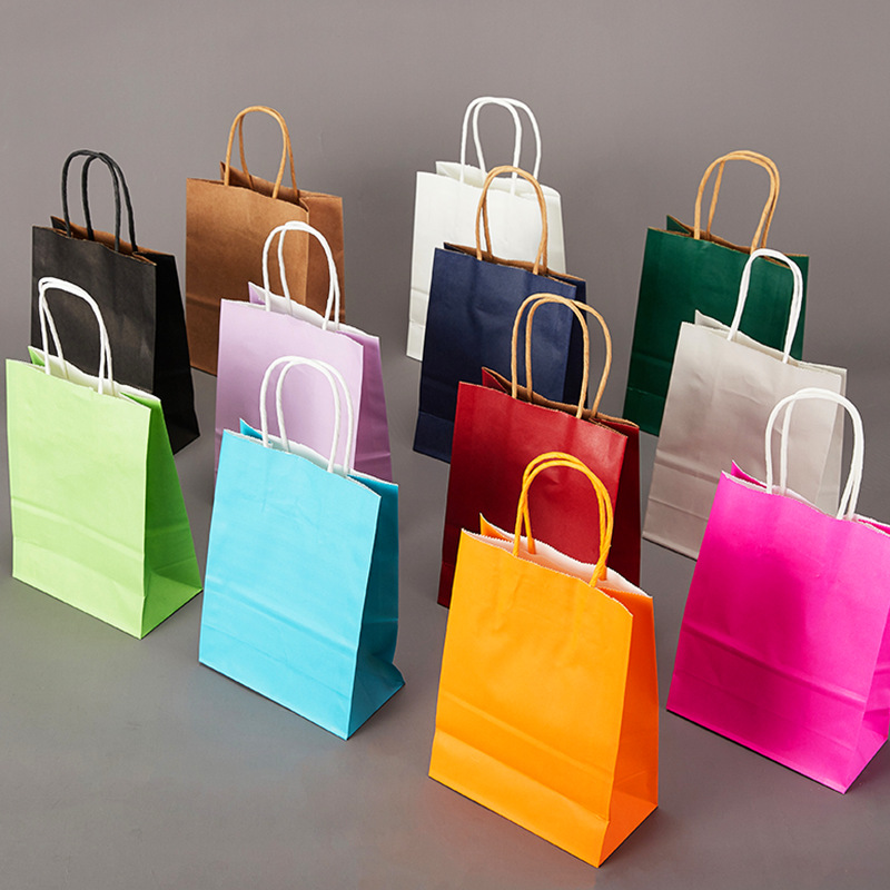 牛皮纸袋外卖打包袋服装店手提袋购物礼品包装袋手提纸袋厂家批发